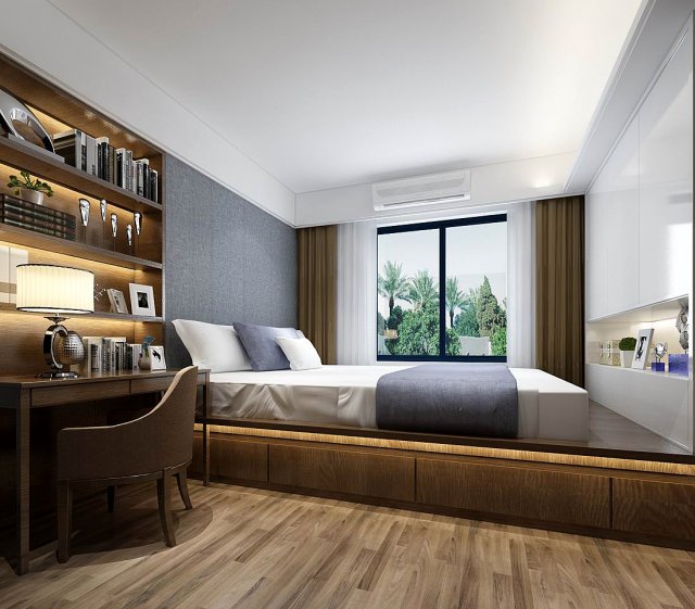 deluxe master bedroom design 190 Model 3D .c4d .max .obj .3ds .fbx .stl .blend