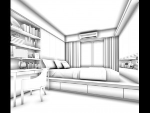 deluxe master bedroom design 190 Model 3D