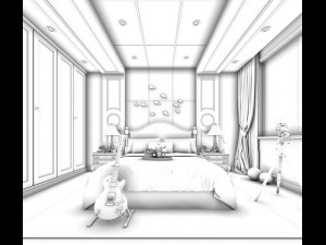 deluxe master bedroom design 191 Model 3D