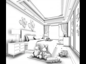 deluxe master bedroom design 192 3D Model
