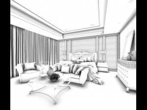 deluxe master bedroom design 194 3D Model