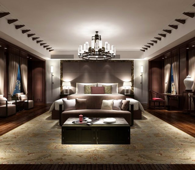 deluxe master bedroom design 195 Model 3D .c4d .max .obj .3ds .fbx .stl .blend 