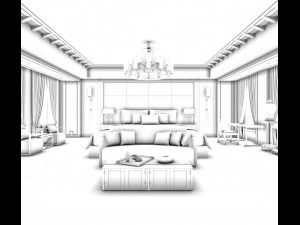 deluxe master bedroom design 195 3D Model