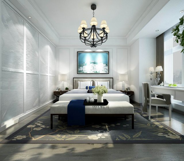 deluxe master bedroom design 196 3D Model .c4d .max .obj .3ds .fbx .stl .blend 