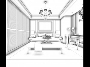 deluxe master bedroom design 196 3D Model