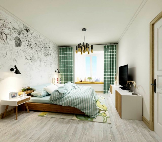 deluxe master bedroom design 198 3D Модель .c4d .max .obj .3ds .fbx .stl .blend 
