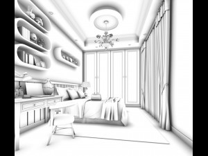 deluxe master bedroom design 200 3D Model