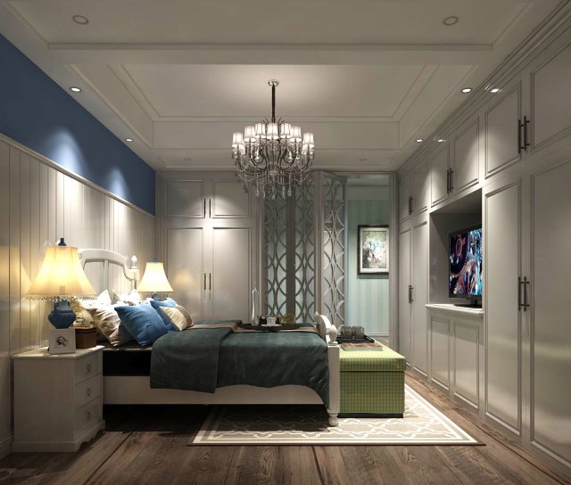 deluxe master bedroom design 201 Modello 3D .c4d .max .obj .3ds .fbx .stl .blend 