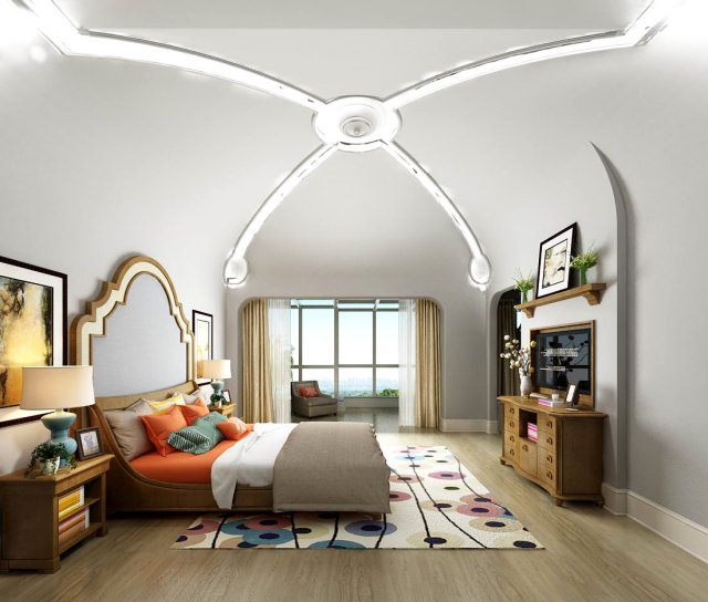 deluxe master bedroom design 203 3D Модель .c4d .max .obj .3ds .fbx .stl .blend 