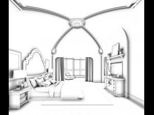 deluxe master bedroom design 203 3D Model