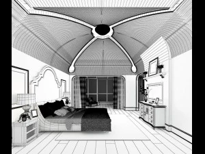 deluxe master bedroom design 203 3D Model