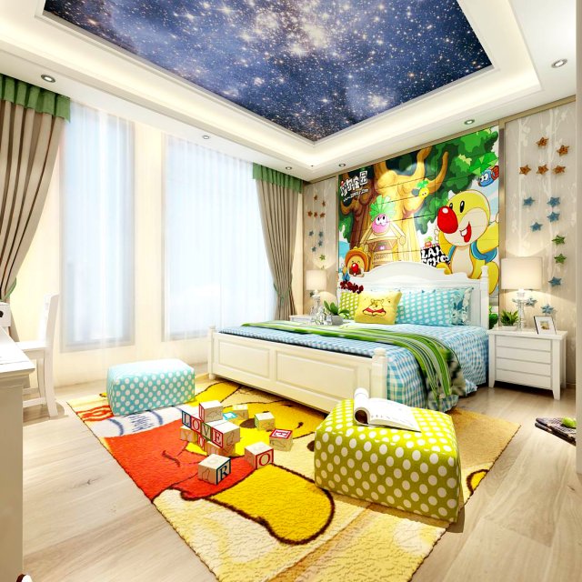 deluxe master bedroom design 204 3D Модель .c4d .max .obj .3ds .fbx .stl .blend