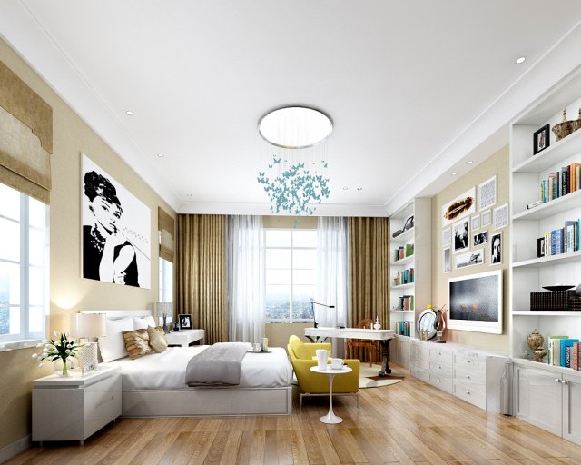 deluxe master bedroom design 205 3D 模型 .c4d .max .obj .3ds .fbx .stl .blend 