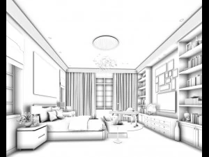 deluxe master bedroom design 205 3D Model