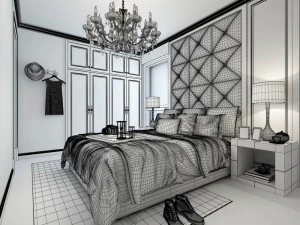 deluxe master bedroom design 206 3D Model