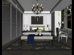 deluxe master bedroom design 196 3D Model