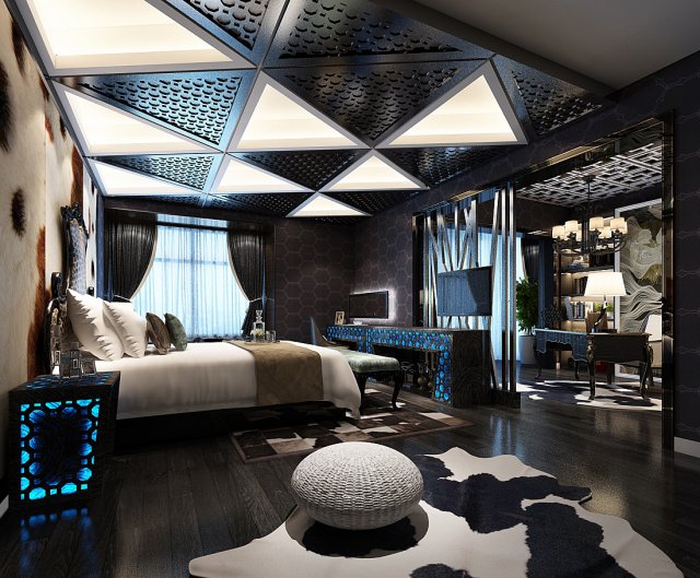 deluxe master bedroom design 176 Modello 3D .c4d .max .obj .3ds .fbx .stl .blend 