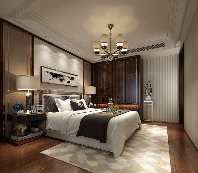 deluxe master bedroom design 56 Modelo 3D .c4d .max .obj .3ds .fbx .stl .blend 