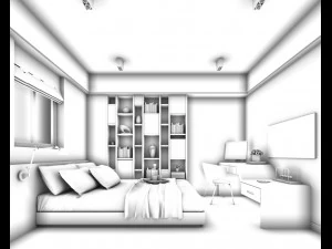 bedroom hotel suites designed a complete 95 3D Model