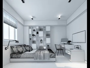 bedroom hotel suites designed a complete 95 3D Model