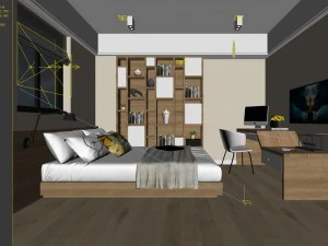 bedroom hotel suites designed a complete 95 3D Model