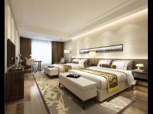 bedroom hotel suites designed a complete 75 3D Model
