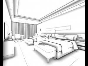 bedroom hotel suites designed a complete 75 3D Model
