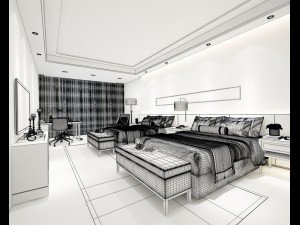bedroom hotel suites designed a complete 75 3D Model