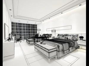 bedroom hotel suites designed a complete 75 3D Model