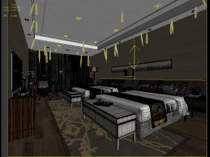 bedroom hotel suites designed a complete 75 3D Model