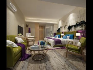 ベッドルームのホテルスイートは完全な35を設計しました 3Dモデル