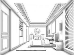 bedroom hotel suites designed a complete 01 Model 3D