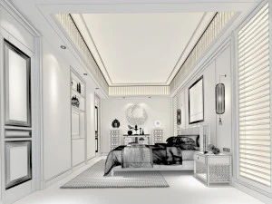 bedroom hotel suites designed a complete 01 3D Model