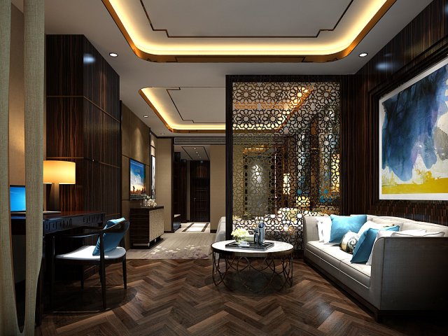 bedroom hotel suites designed a complete 02 3D Model .c4d .max .obj .3ds .fbx .stl .blend