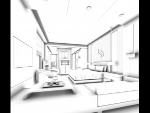 bedroom hotel suites designed a complete 07 3D Model