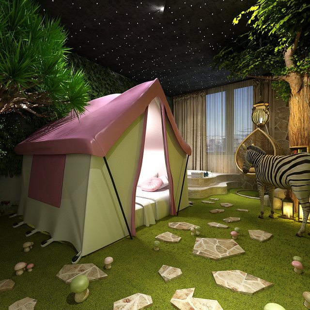 bedroom hotel suites designed a complete 10 3D Model .c4d .max .obj .3ds .fbx .stl .blend