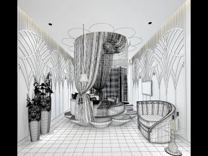 bedroom hotel suites designed a complete 12 3D Model