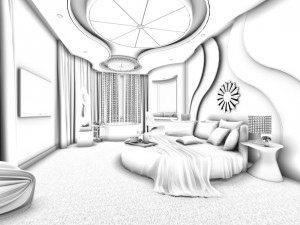 bedroom hotel suites designed a complete 13 3D Model
