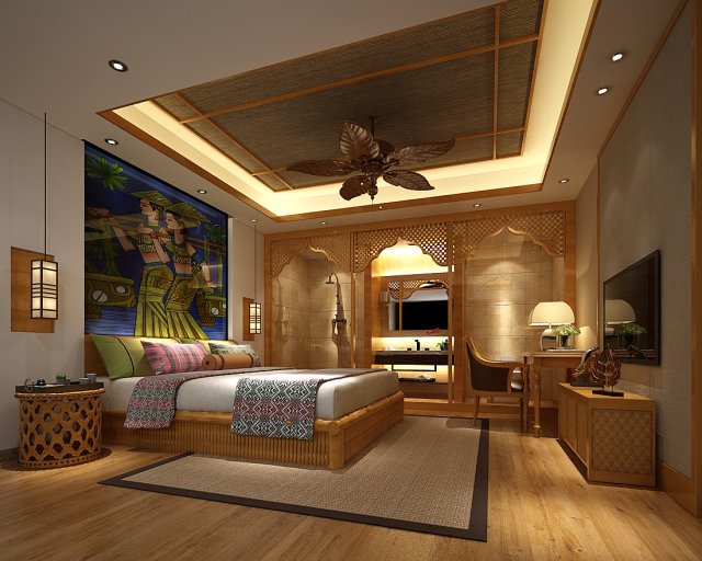 bedroom hotel suites designed a complete 17 3D Model .c4d .max .obj .3ds .fbx .stl .blend 