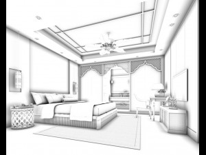 bedroom hotel suites designed a complete 17 3D Model
