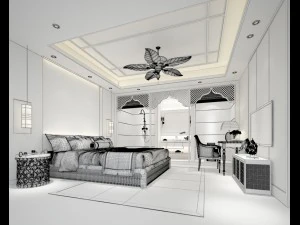 bedroom hotel suites designed a complete 17 3D Model