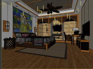 bedroom hotel suites designed a complete 17 3D Model