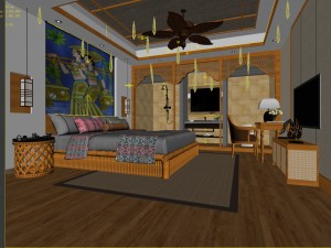 bedroom hotel suites designed a complete 17 3D Model