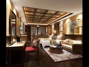 침실 호텔 스위트룸은 총 18개로 디자인되었습니다. 3D 모델