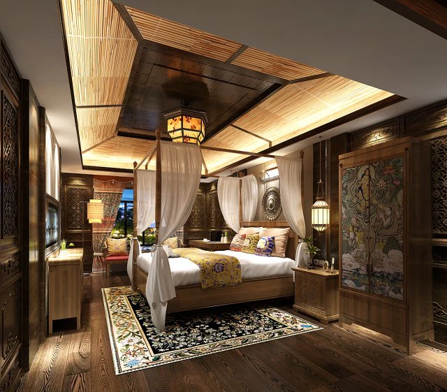 bedroom hotel suites designed a complete 19 3D Model .c4d .max .obj .3ds .fbx .stl .blend 