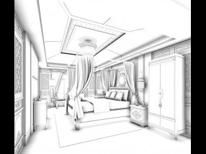 bedroom hotel suites designed a complete 19 3D Model
