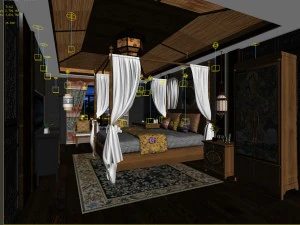 bedroom hotel suites designed a complete 19 3D Model