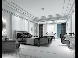 bedroom hotel suites designed a complete 22 3D Model