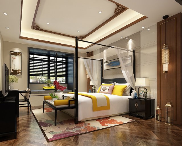 bedroom hotel suites designed a complete 23 Model 3D .c4d .max .obj .3ds .fbx .stl .blend 