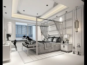 bedroom hotel suites designed a complete 23 3D Model